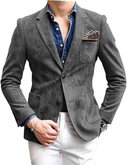 Men's Versatile Suit Jacket - Solid Color Loose Fit