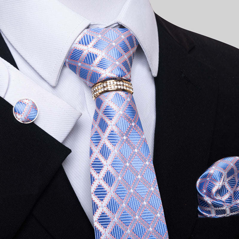 Multi Colored Striped Tie Set with Floral Design for Men - Neon North Clothing