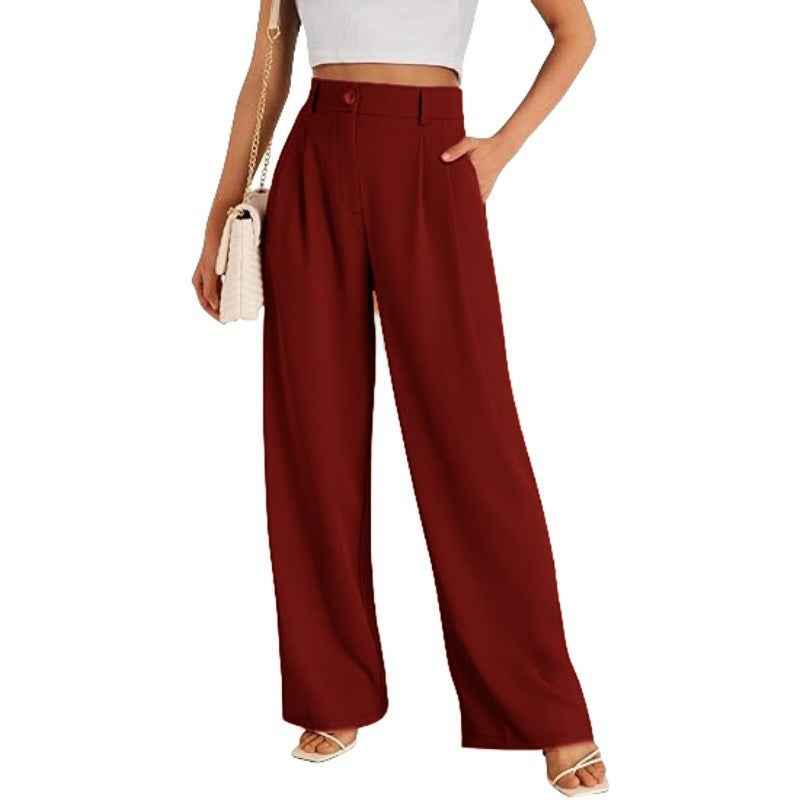 New European American Pocket Dress Pants Wide-leg Formal Trousers