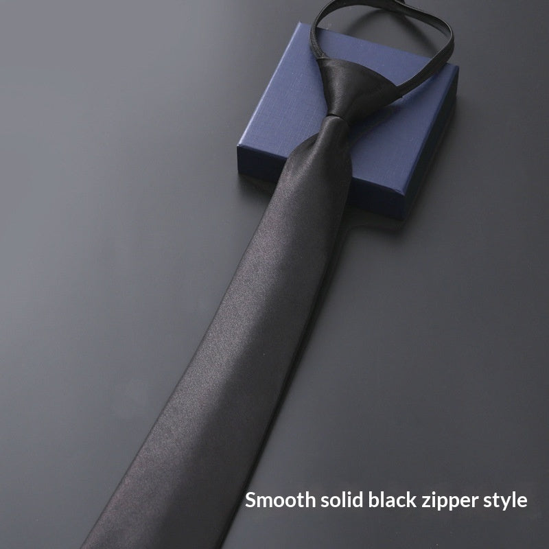 Mens Formal Zipper Tie with Blue Stripes for Business Attire - Neon North Clothing