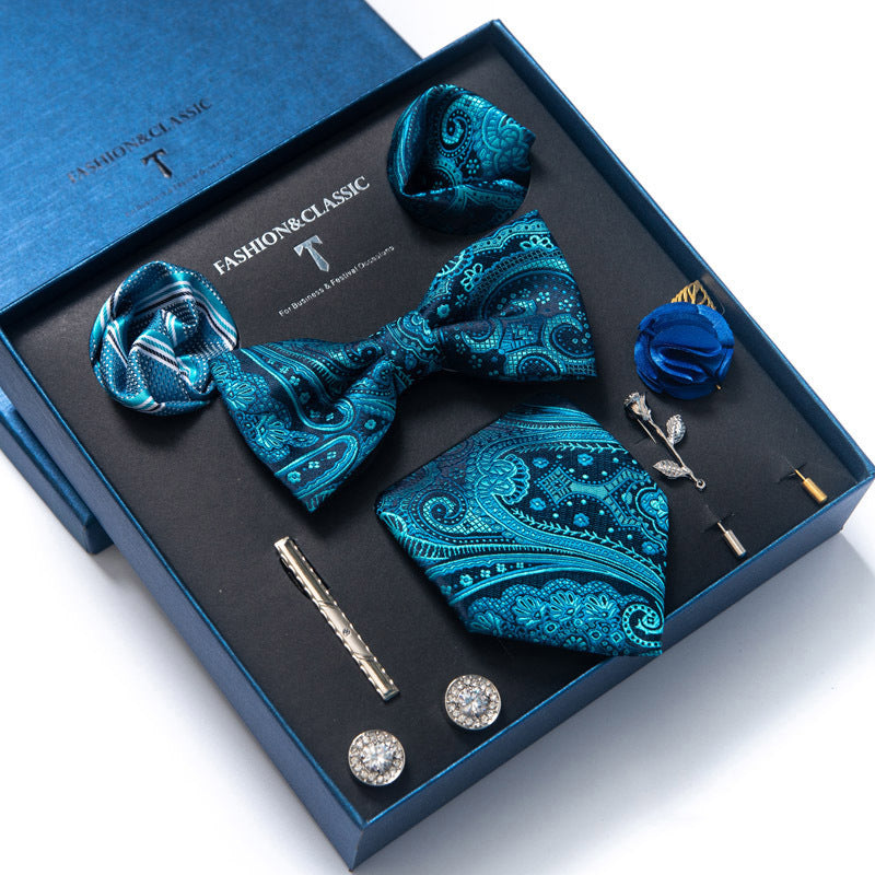 Tie 8-Piece Bow Tie and Necktie Set for Men