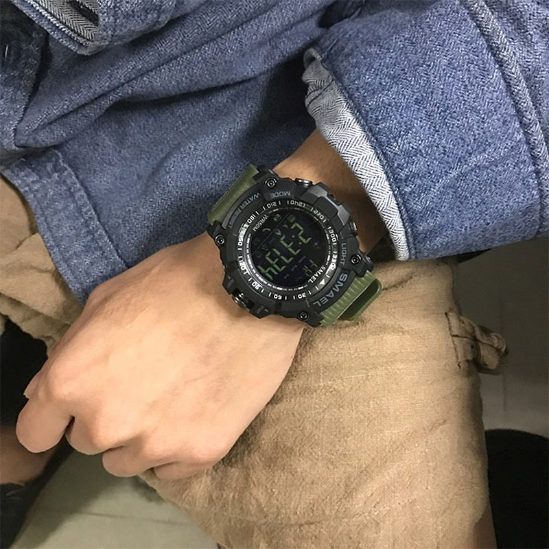 Mens Military Smartwatch - Waterproof LED Digital Chronograph with Multifunction Features - Neon North Clothing