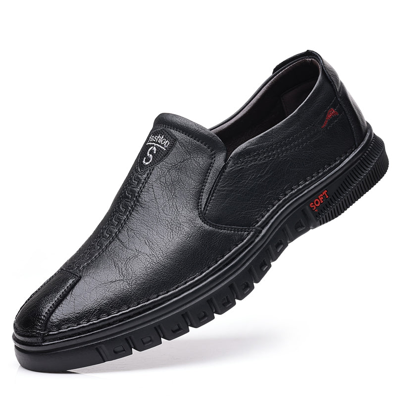 Men's Breathable Leather Casual Shoes - Non-slip Design for Ultimate Comfort