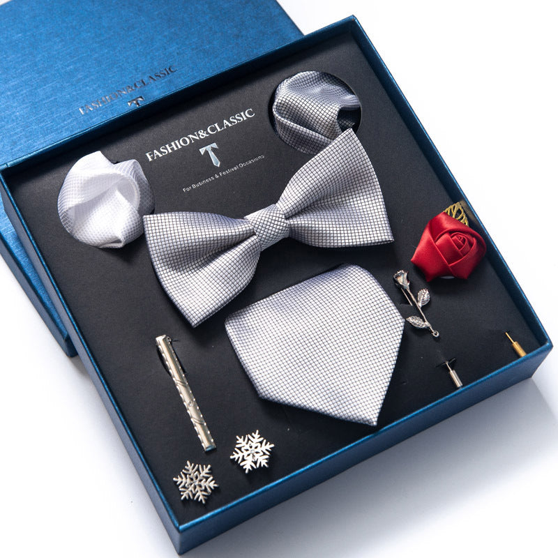 Tie 8-Piece Bow Tie and Necktie Set for Men