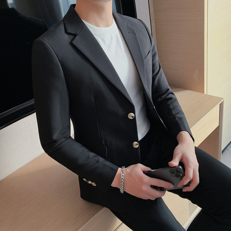 Mens Casual Two-Button Suit - Simple Sophisticated Single-Breasted Design