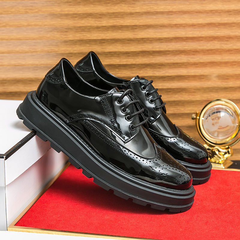 Business Formal British Style Height-Increasing Leather Shoes for Elevation