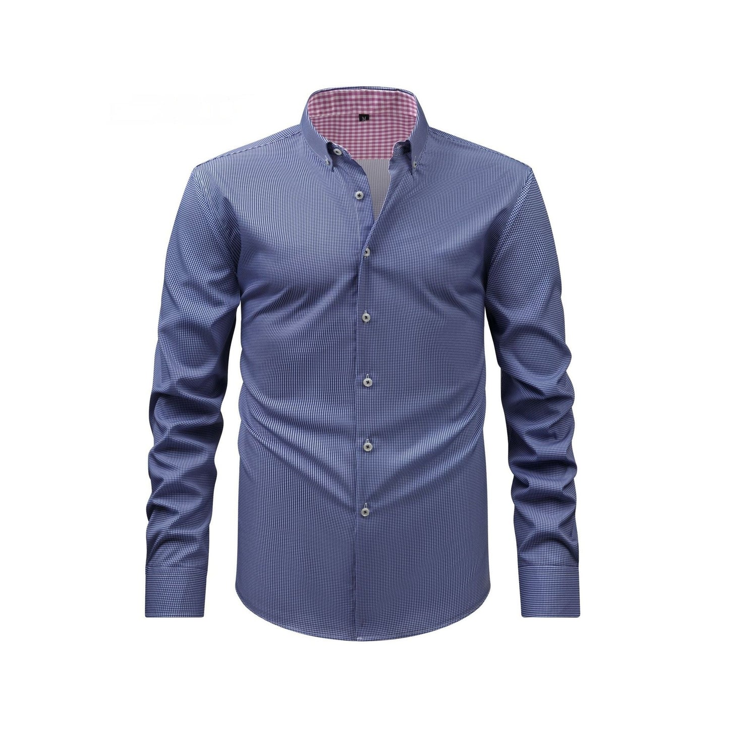 Mens Stretch Digital-Print Shirt - Long Sleeve Collared Regular Fit for Stylish Comfort
