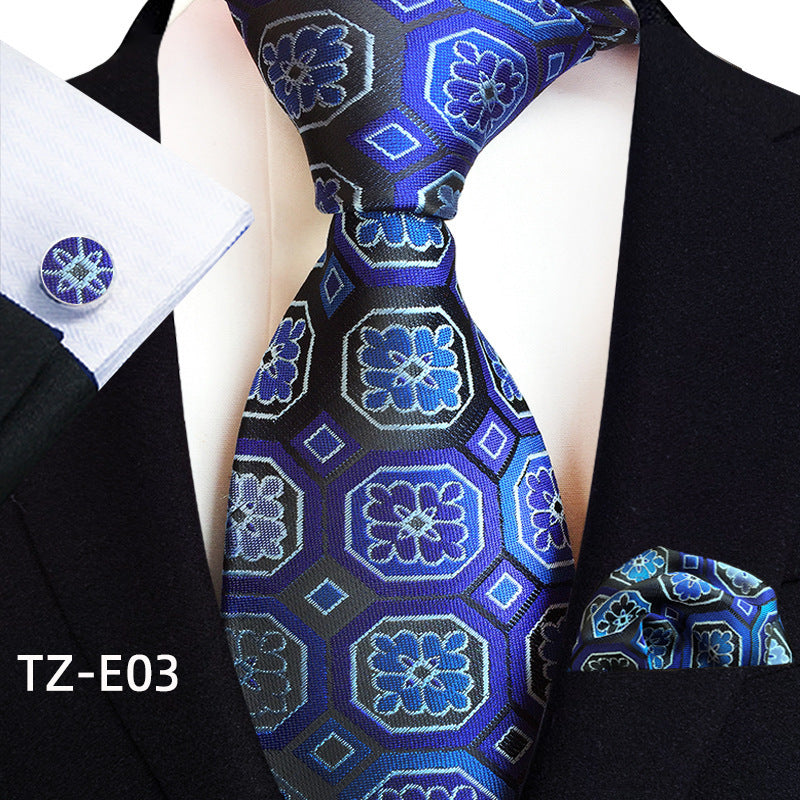 Paisley Tie Set with Square Scarf and Cufflinks - Three-Piece Accessory Set - Neon North Clothing