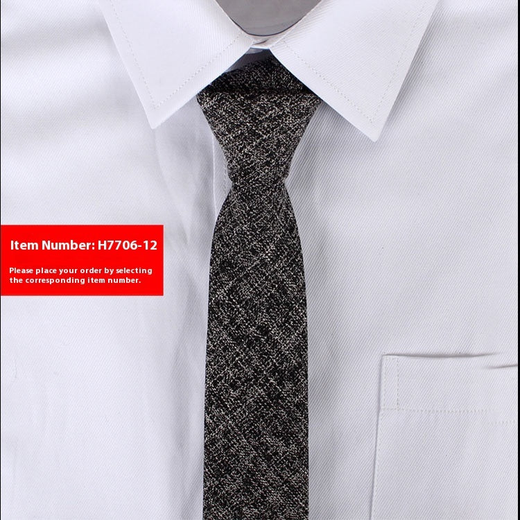 Solid Color Monochrome Narrow Cotton Tie Only - Neon North Clothing