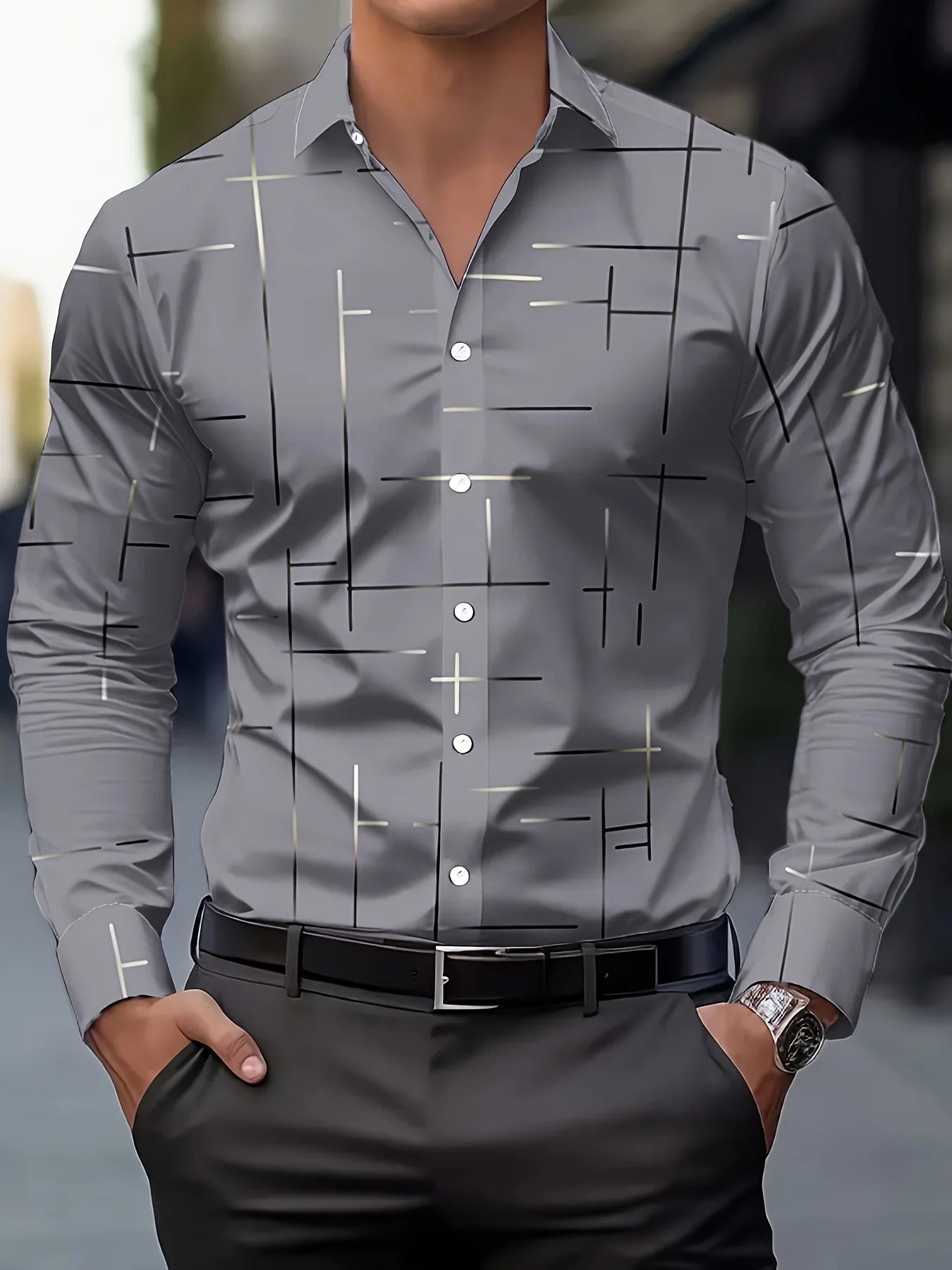 Men's Printed Casual Shirt - Regular Fit with Patterned Design - Neon North Clothing