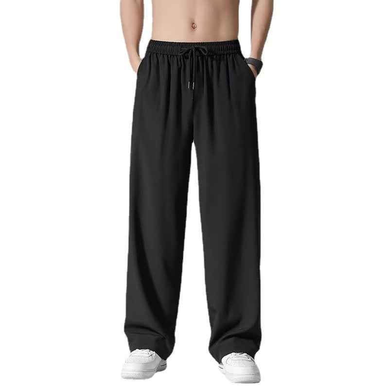 Ice Silk Summer Pants for Men - Thin Quick-Drying Wide-Leg Sweatpants
