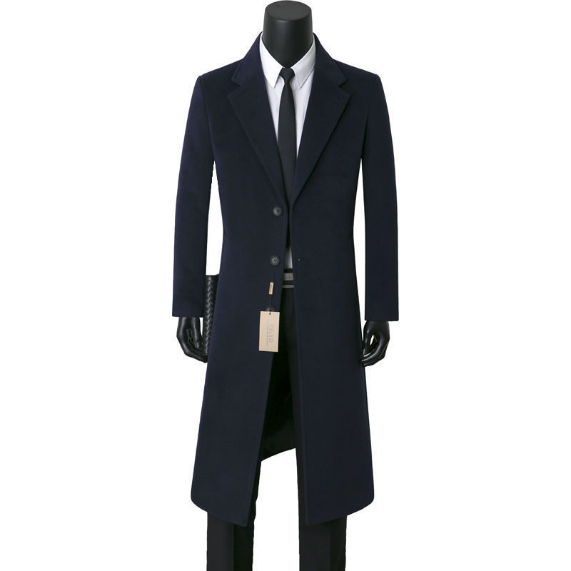 Mens Casual Wool Coat - Stylish Mid-Length Design for Every Occasion