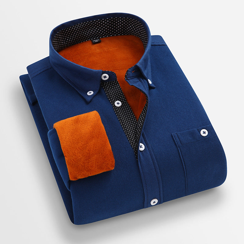 Men's Flannel Long Sleeve Shirt - Thickened Casual and Loose Fit