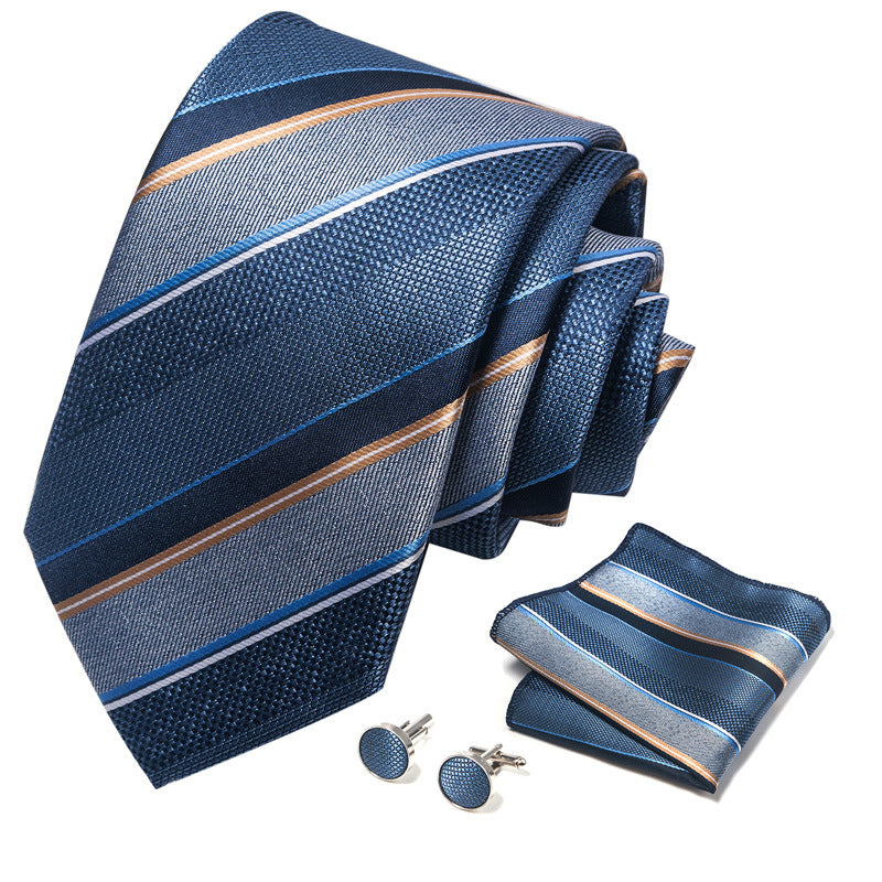 Men's Formal Wear Tie Set with Creative All-Match Scarf and Cuff Buckle - Neon North Clothing
