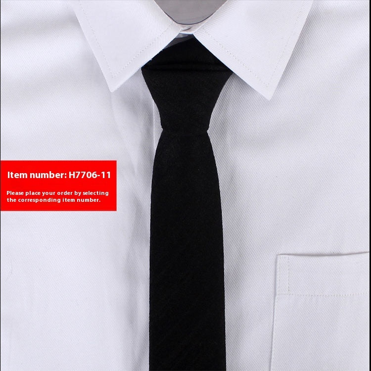 Solid Color Monochrome Narrow Cotton Tie Only - Neon North Clothing