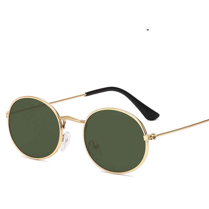 New Trend Retro Round Frame Sunglasses for Men and Women - Metal Water Drop Oval Sunglasses
