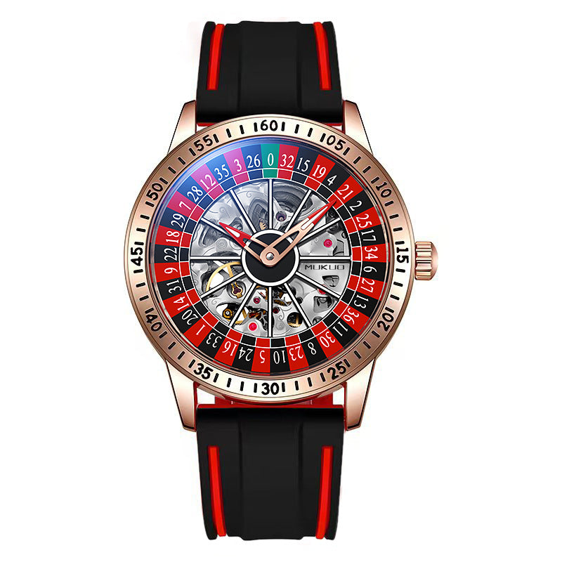 MUKUO Wooden Wide Gamble Plate Men's Fully Automatic Mechanical Watch - Neon North Clothing