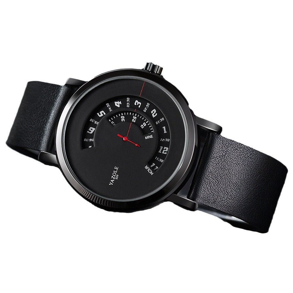 YAZOLE Rotary Non-Mechanical Quartz Watch Men's Wristwatch - Neon North Clothing