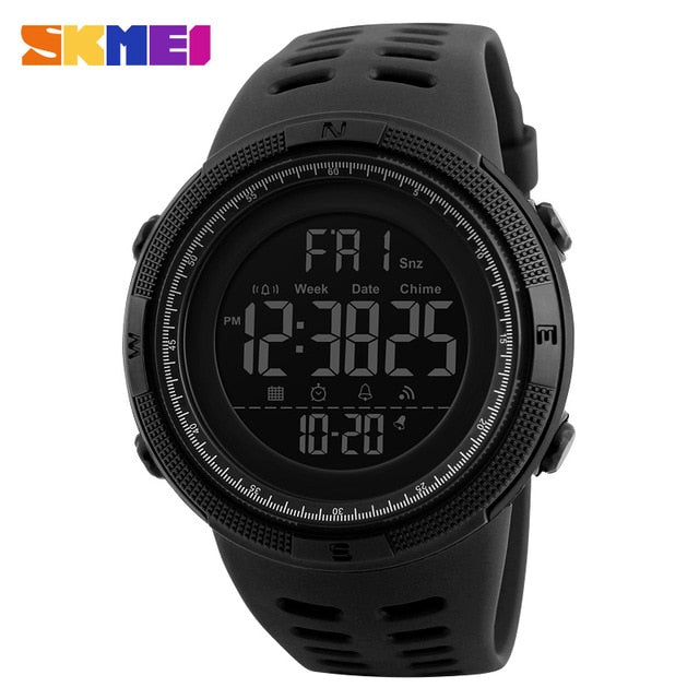 Men's Digital Military Dive Watch - 50m Waterproof Sports LED Timepiece - Neon North Clothing