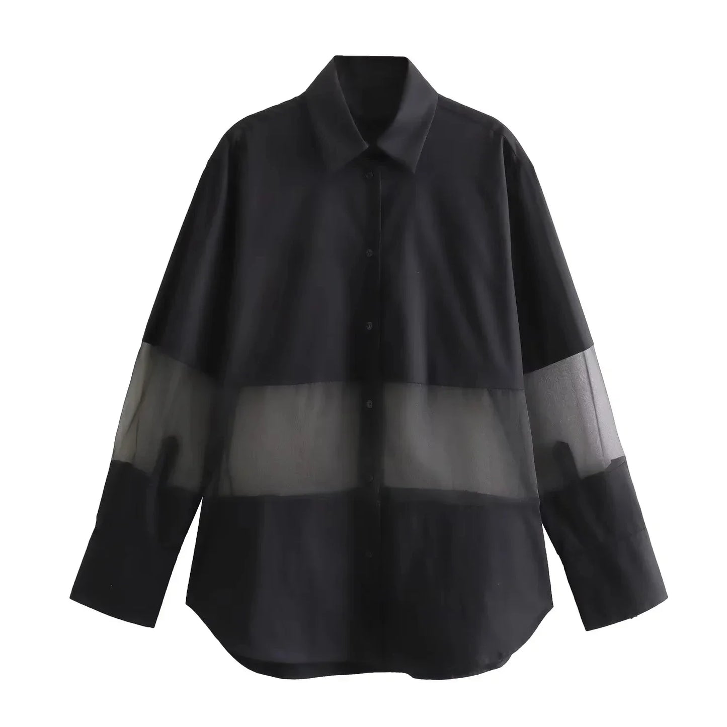 Women Collared Long Sleeve Blouse - Neon North Clothing