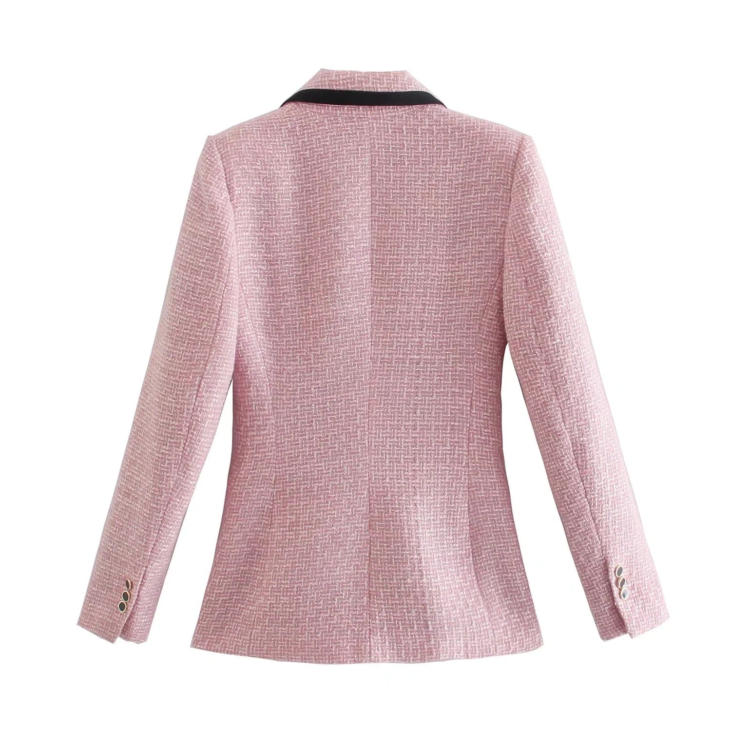 Coarse Weave Texture  Double Breasted Blazer Jacket - Neon North Clothing