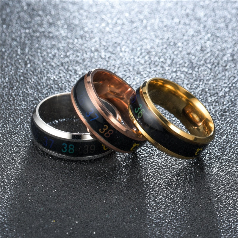 Titanium Steel Mood Emotion Feeling Intelligent Temperature Sensitive Ring - Neon North Clothing