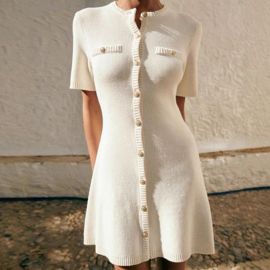 Chic Dress for Women with Metal Buckle - Neon North Clothing