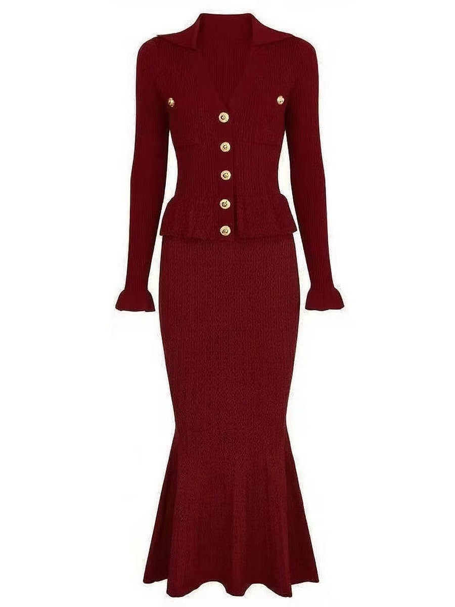 Long Sleeve Fitted Slimming Mermaid Dress - Neon North Clothing