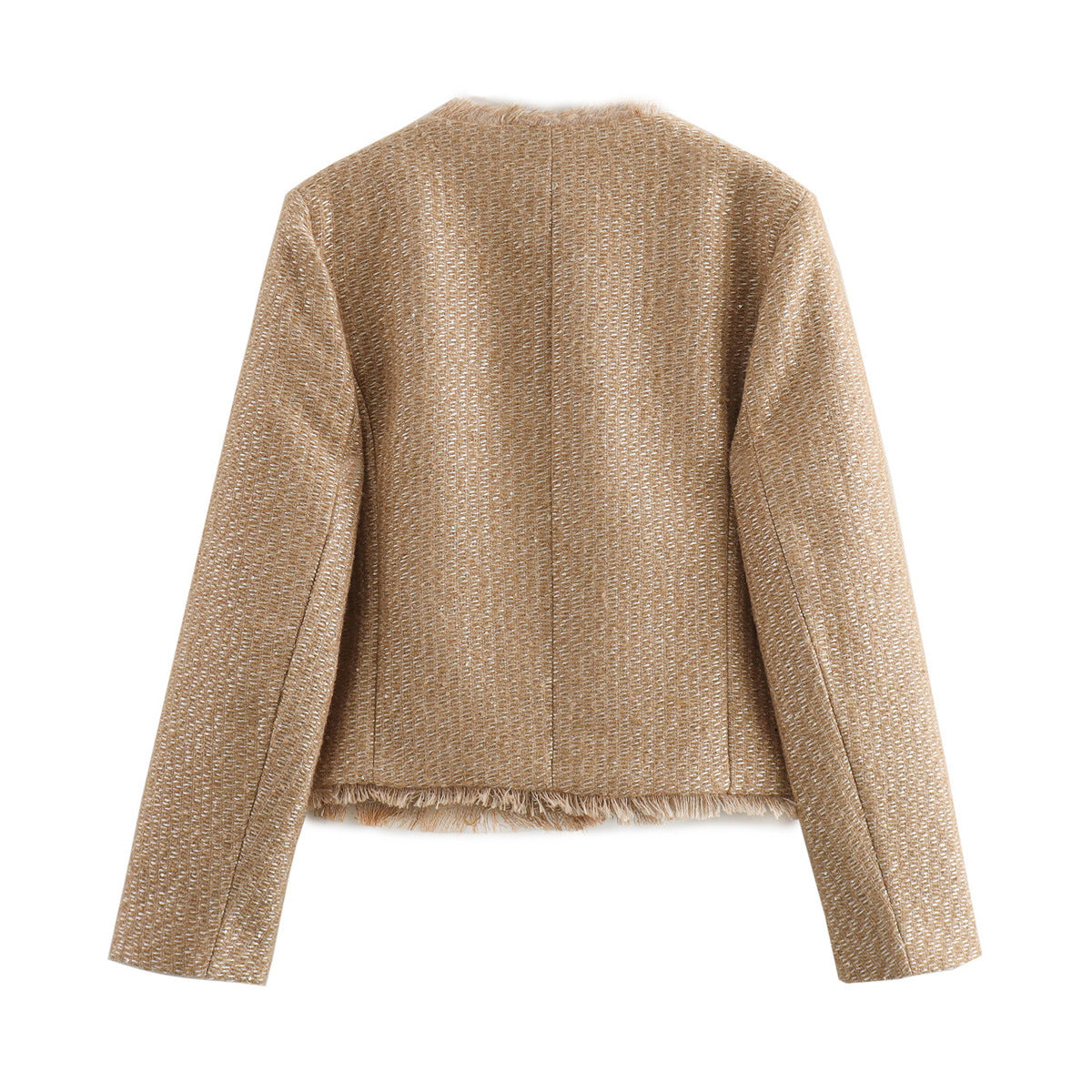 Chic Three-Color Single Breasted Shimmer Texture Tweed Jacket - Neon North Clothing