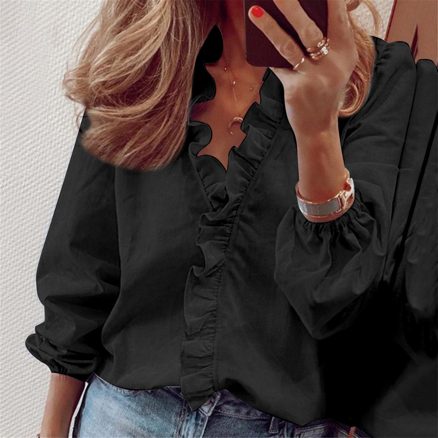 New Long Sleeved Ruffled Shirt for Effortless Style - Neon North Clothing