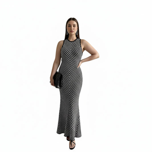 Chic High-End Round Neck Sleeveless Dress - Neon North Clothing