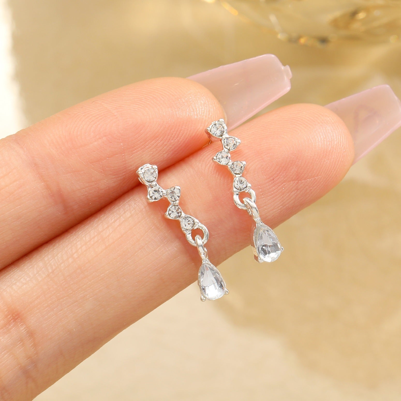 Diamond Water Drop Zircon Earrings - Neon North Clothing