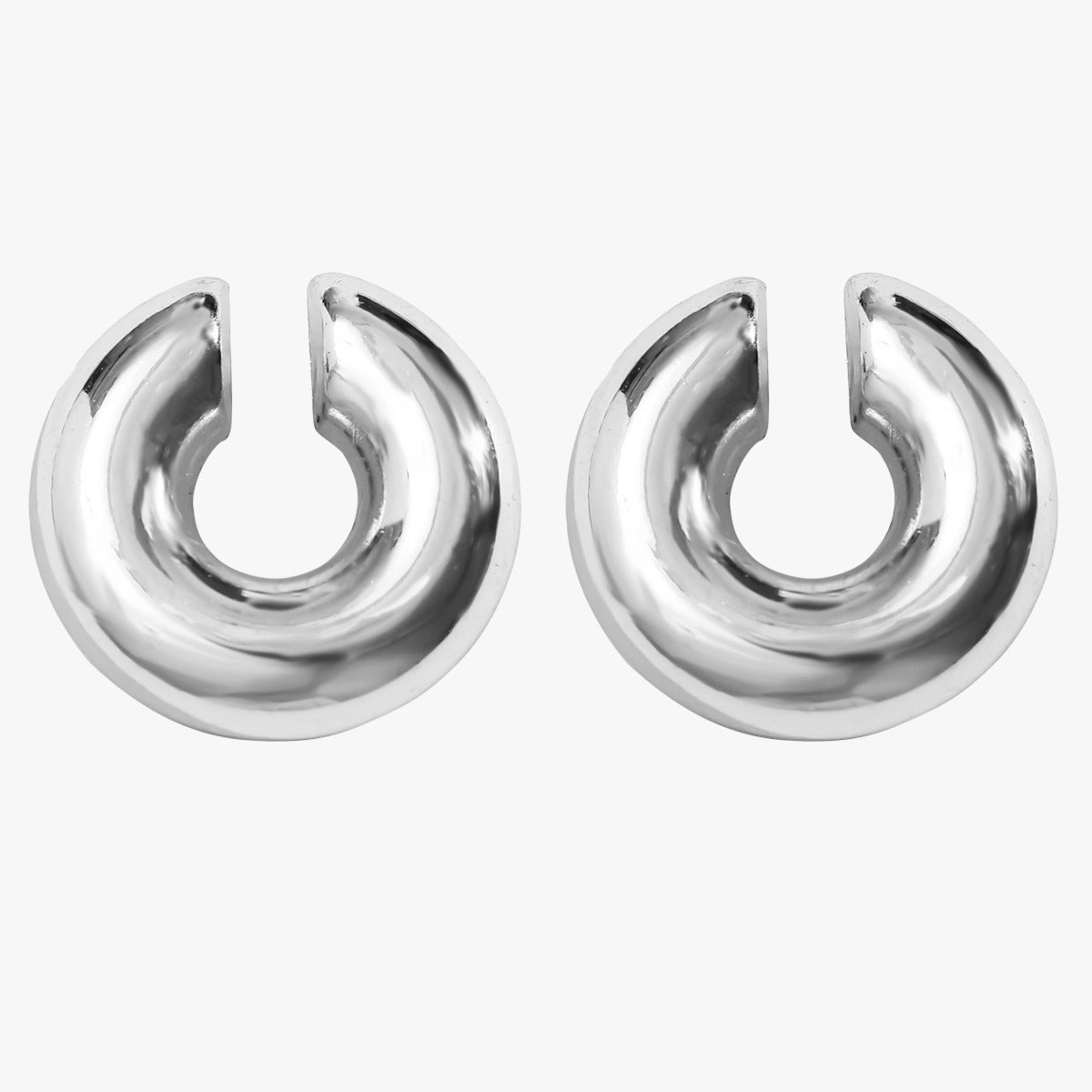 Electroplated Hollow C-Shaped Earring Clip - Neon North Clothing