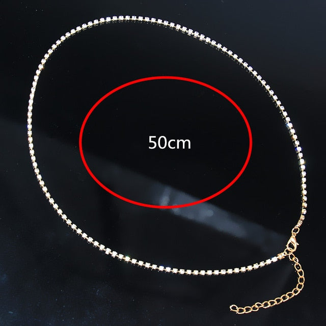50cm Shining Crystal Thigh Chain - Neon North Clothing