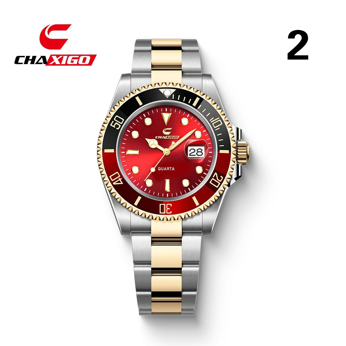 CHAXIGO Swiss Submariner Style Waterproof Versatile Alloy Quartz Watch - Neon North Clothing