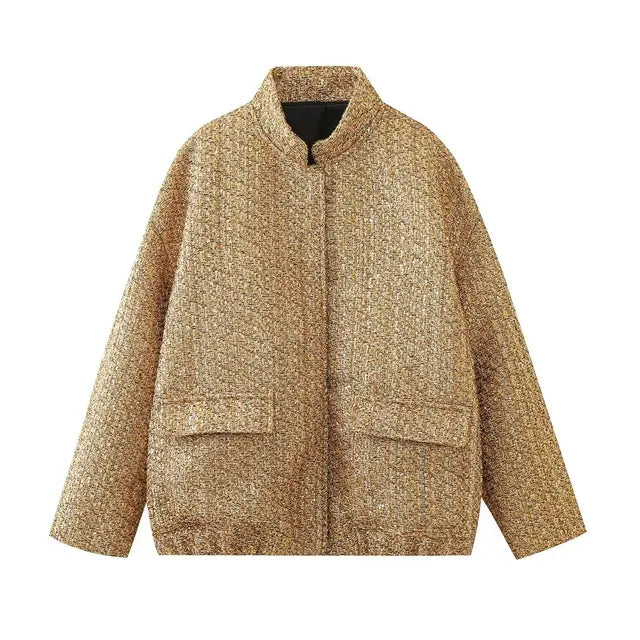 Snap Button Luxury Women's Jacket - Long Sleeve Elegance - Neon North Clothing