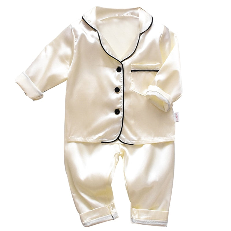 9M - 4 Years Silk Satin Tops and Pants Set for Kids - Neon North Clothing