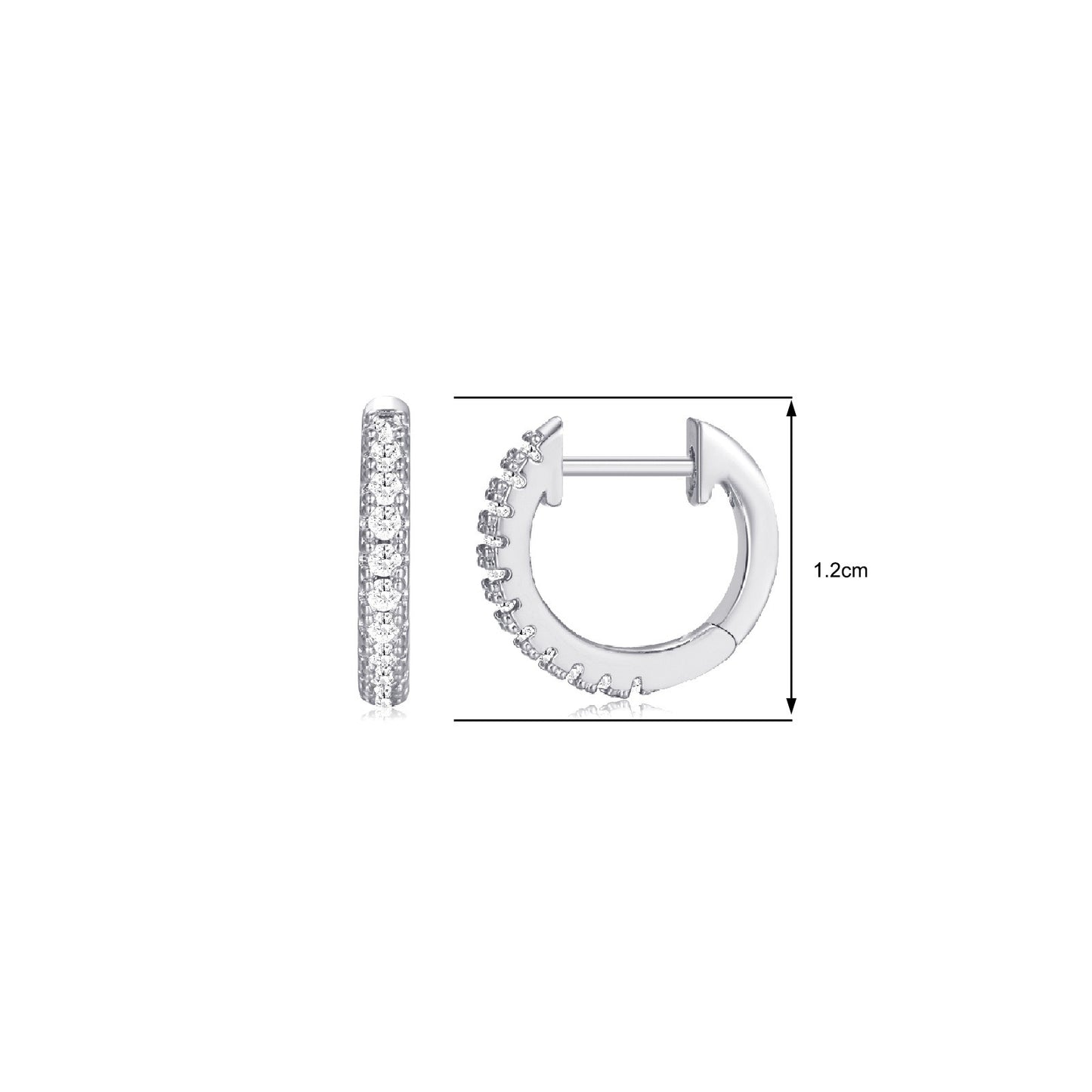 Diamond Inlaid Zircon Fried Dough Twists Circle Ear Button Earrings - Neon North Clothing