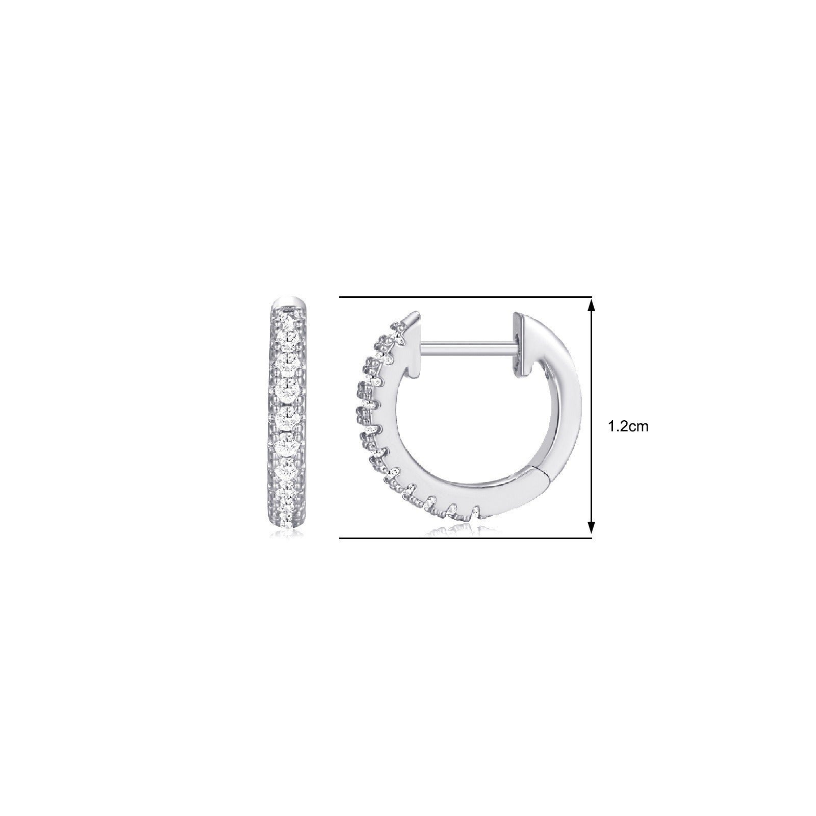 Diamond Inlaid Zircon Fried Dough Twists Circle Ear Button Earrings - Neon North Clothing