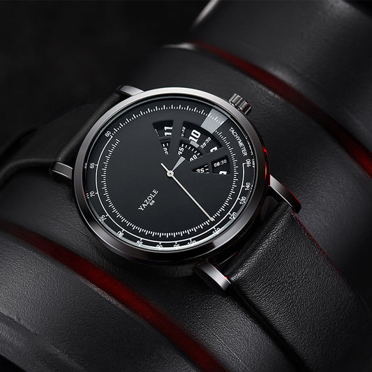 YAZOLE Rotary Non-Mechanical Quartz Watch Men's Wristwatch - Neon North Clothing