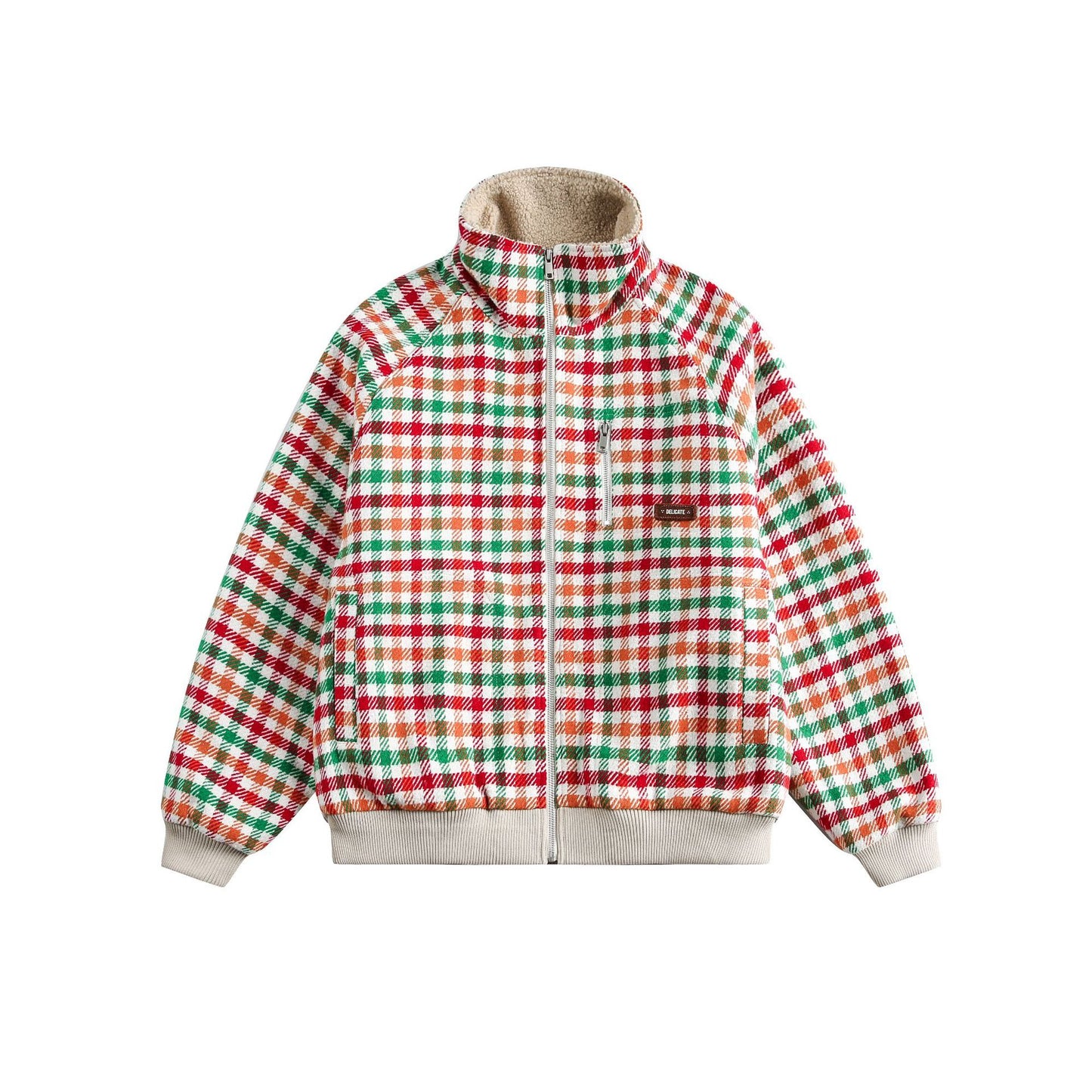 Plaid Lamb Wool Cotton Warm Jacket - Neon North Clothing