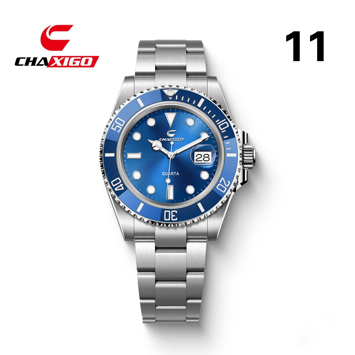 CHAXIGO Swiss Submariner Style Waterproof Versatile Alloy Quartz Watch - Neon North Clothing