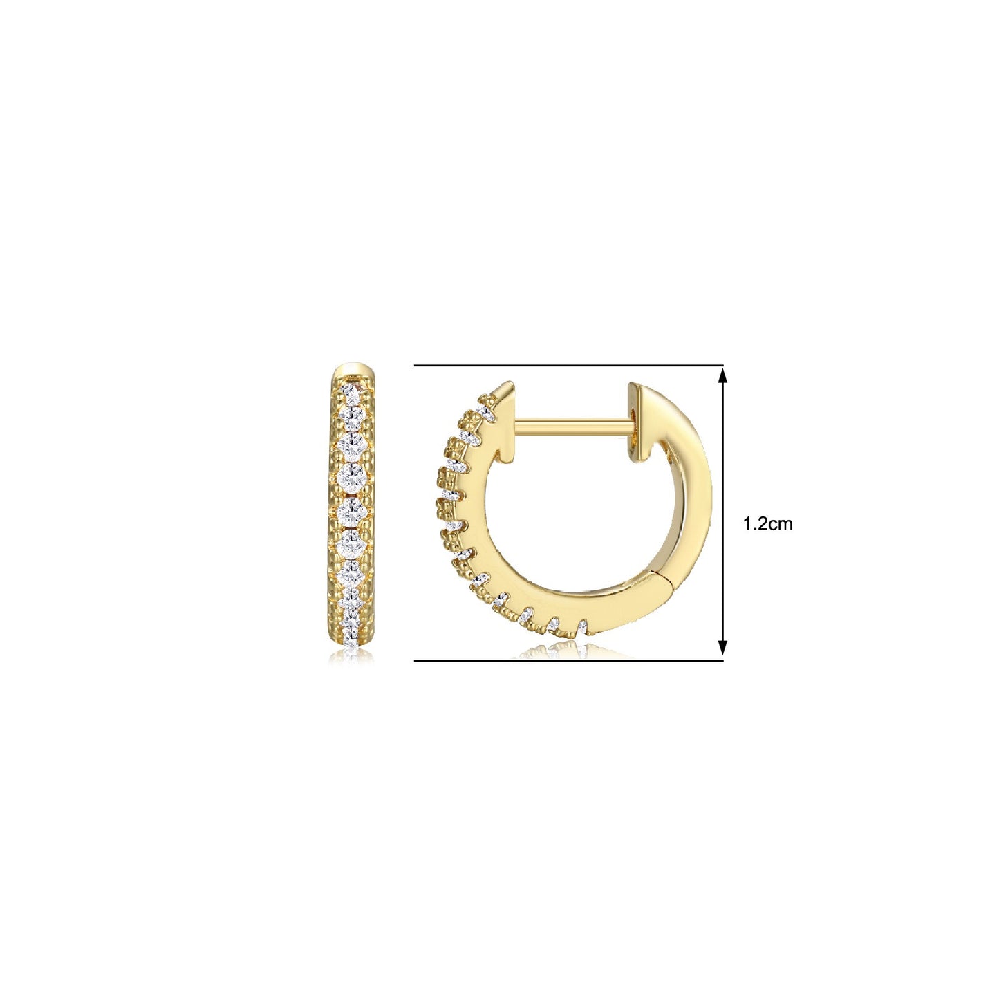 Diamond Inlaid Zircon Fried Dough Twists Circle Ear Button Earrings - Neon North Clothing