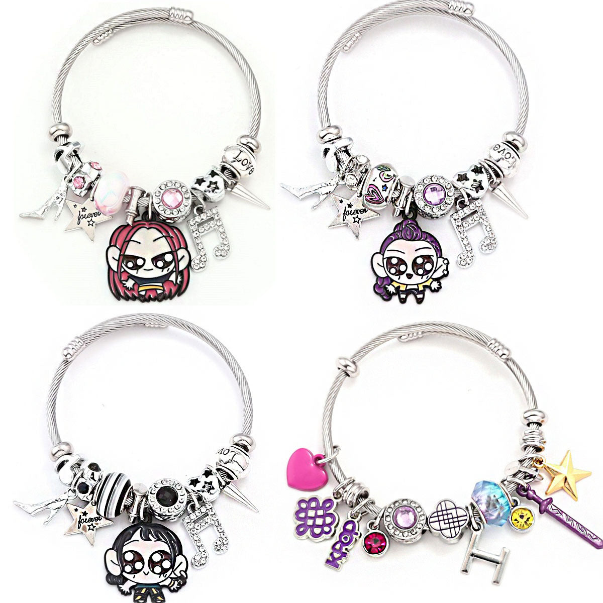 Cartoon Anime K-POP Demon Slayer Girl Pendant DIY Bracelet - Neon North Clothing