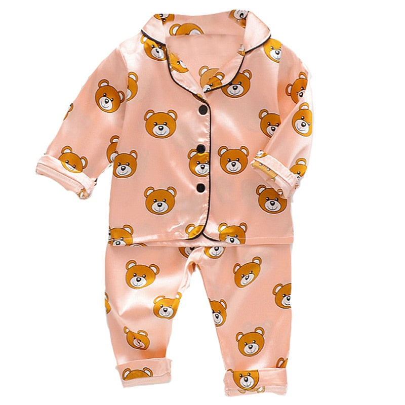 9M - 4 Years Silk Satin Tops and Pants Set for Kids - Neon North Clothing