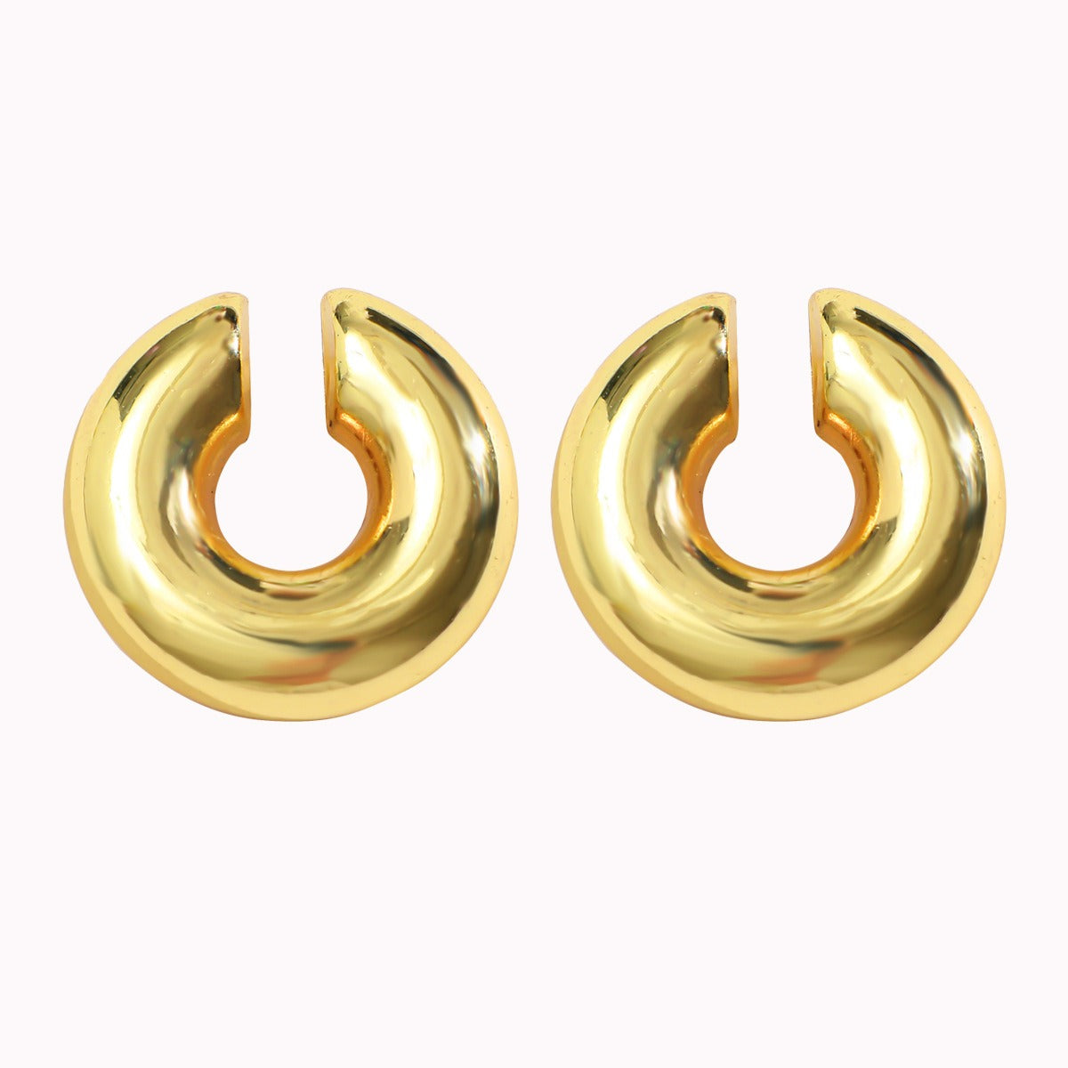Electroplated Hollow C-Shaped Earring Clip - Neon North Clothing