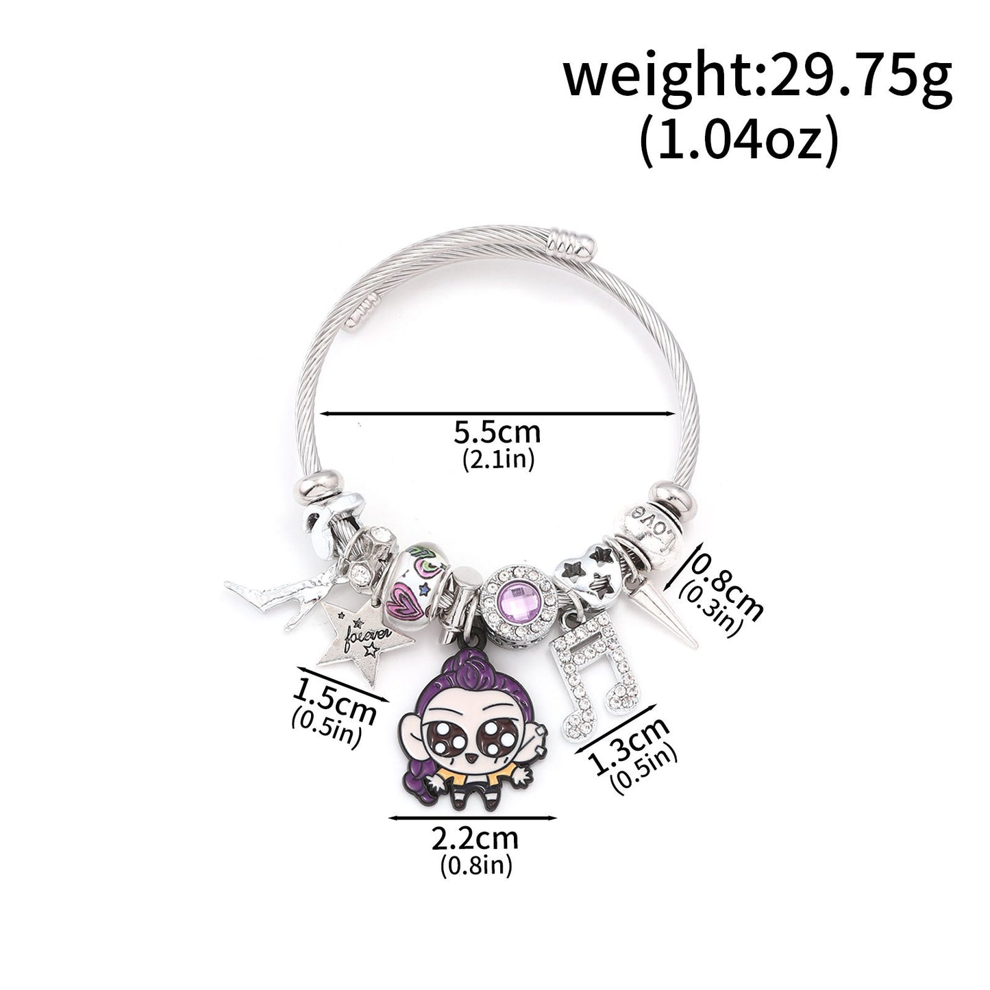 Cartoon Anime K-POP Demon Slayer Girl Pendant DIY Bracelet - Neon North Clothing