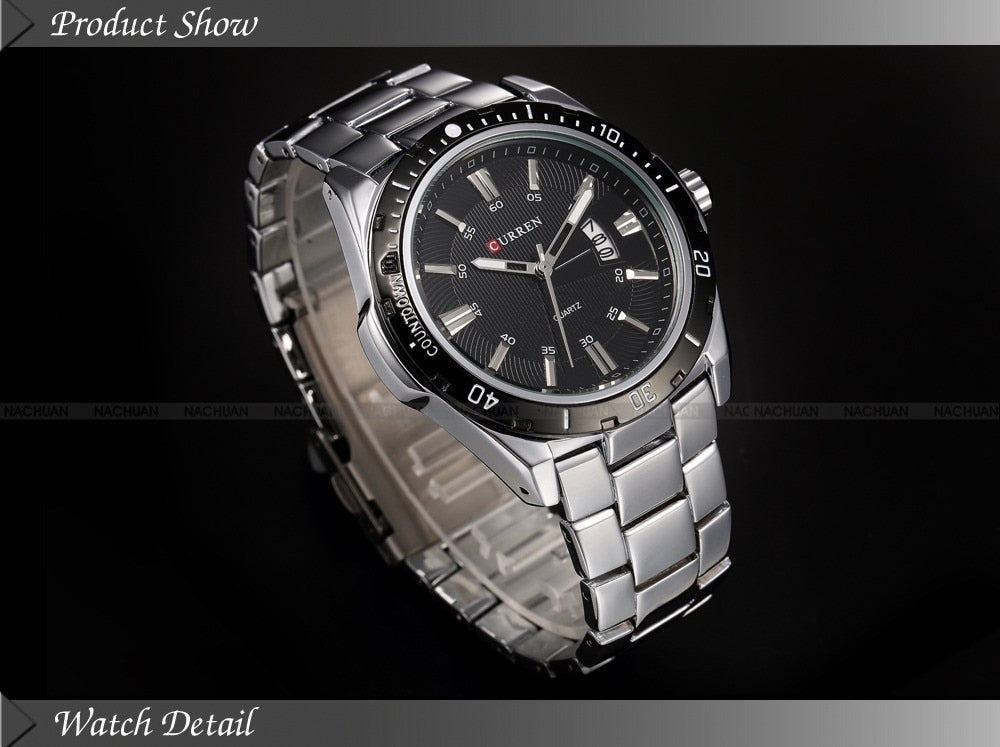Luxury Waterproof Quartz Watch - Full Steel Analog Waterproof Timepiece - Neon North Clothing