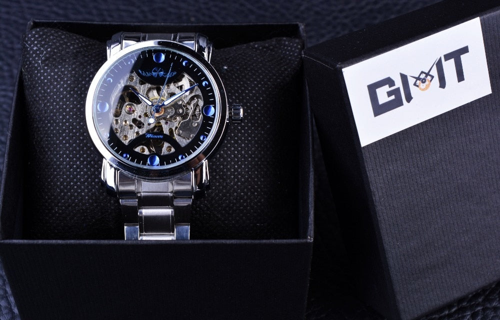 WINNER Blue Ocean Automatic Watch - Luxury Stainless Steel Men's Timepiece - Neon North Clothing