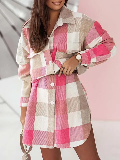 Long Plaid Coat Jacket for Ultimate Style and Warmth - Neon North Clothing
